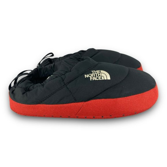 The North Face Nupste Tent Mule II Slippers 4501341404 Black Red Youth 12-1.5 - Picture 1 of 9